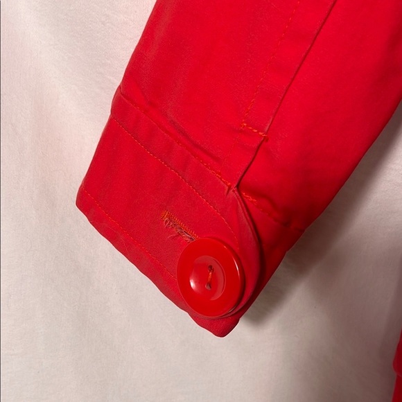 Kensie Red Trench Coat with Double-Breasted Design and Wide Collar - Picture 5 of 6